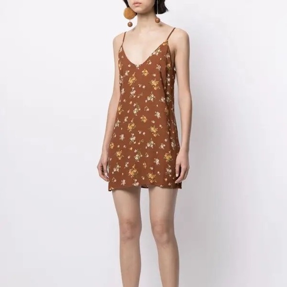 Reformation Ventura floral-print slip dress in Brown - size S - Picture 5 of 12